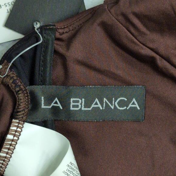 La Blanca Java (Brown) Island Goddess Underwire Twist Front Bra Top Size 8 New - Picture 5 of 11